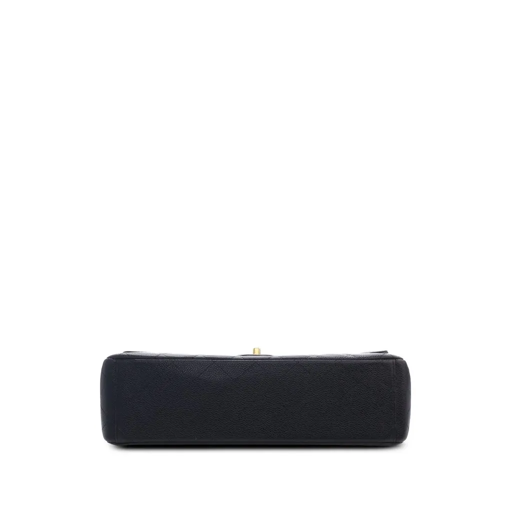 Chanel Maxi Classic Caviar Double Flap Black Leather Very good - Inside View