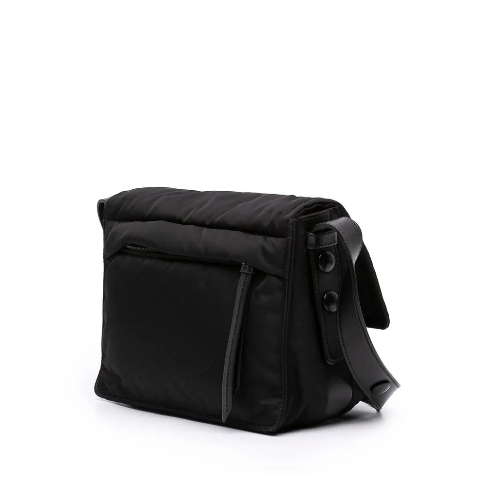 Prada Small Re Nylon Padded Traveller Crossbody Black Good - Back View