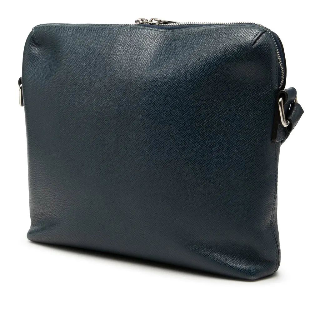 Louis Vuitton Taiga Grigori PM Blue Leather Very good - Back View