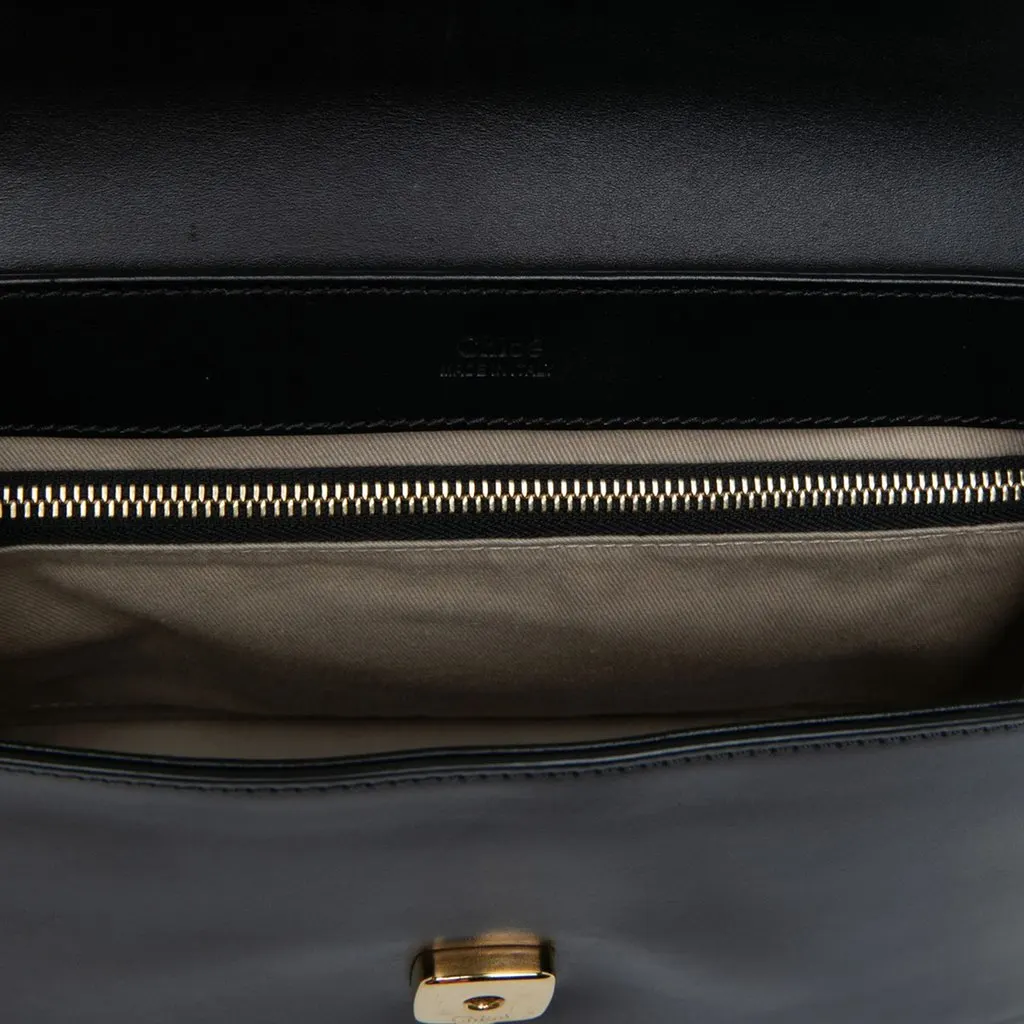 Chloé Small Leather C Double Carry Satchel Black Leather Very good - Box View