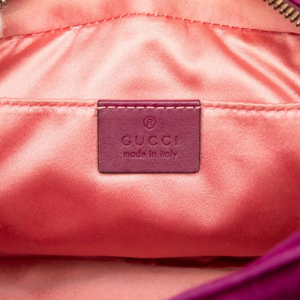 Gucci Small GG Marmont Matelasse Velvet Crossbody Purple Velvet Very good - Box View