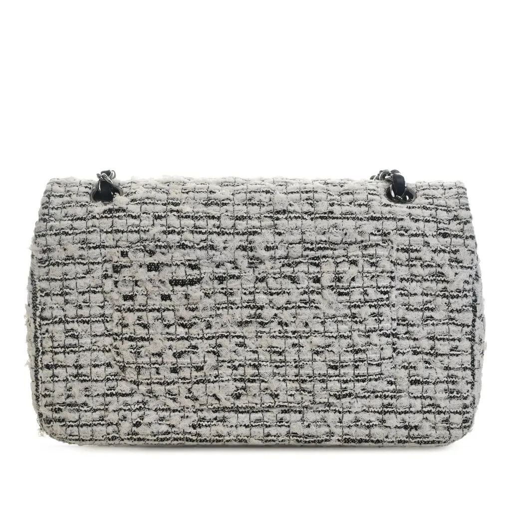 Chanel Mini Tweed Garden Party Reissue 2.55 Double Flap 224 Black Very good - Back View