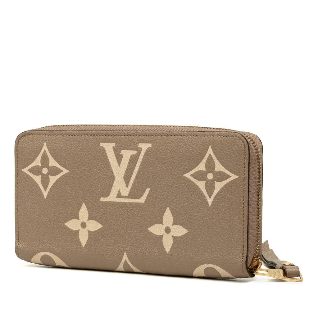 Louis Vuitton Bicolor Monogram Empreinte Giant Zippy Wallet Brown Leather Good - Back View