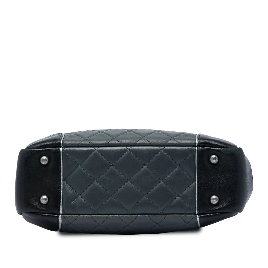 Chanel Medium CC Bicolor Quilted Calfskin Chain Camera Bag Grey Leather Good - Inside View
