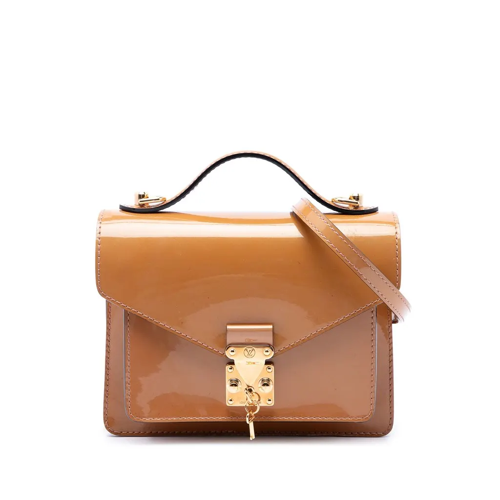 Louis Vuitton Monogram Vernis Monceau BB Beige Leather Very good - Front View