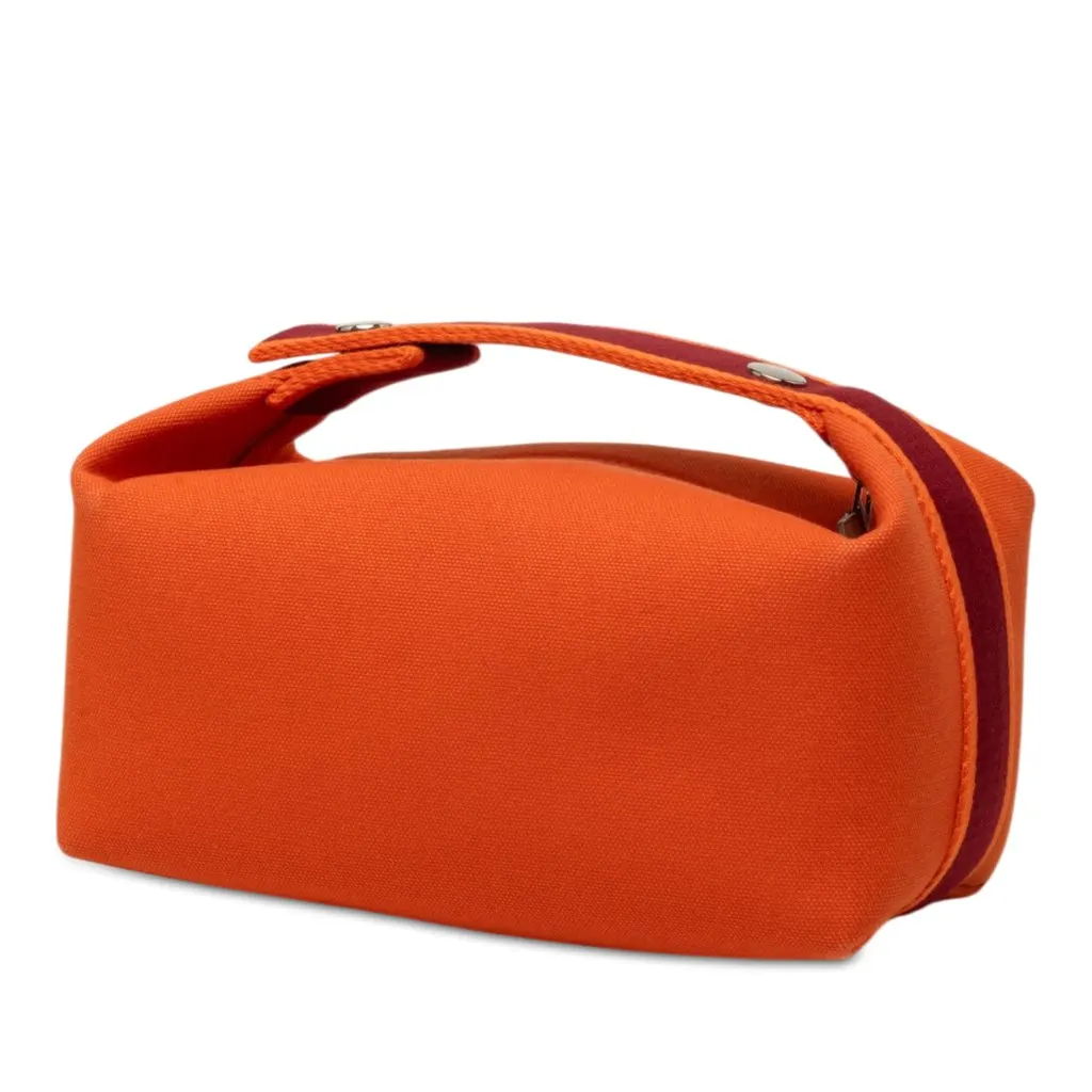 Hermès Small Toile Bride A Brac Case Orange Canvas Very good - Back View