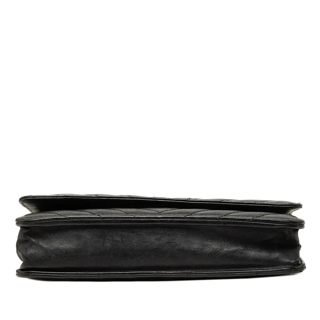 Chanel CC Chevron Calfskin Wallet On Chain Black Leather Very good - Inside View