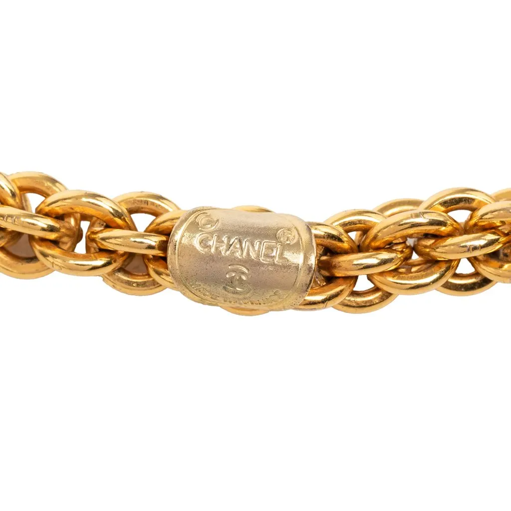 Chanel CC Gold Plated Station Chain Long Necklace Gold Metal Very good - Back View