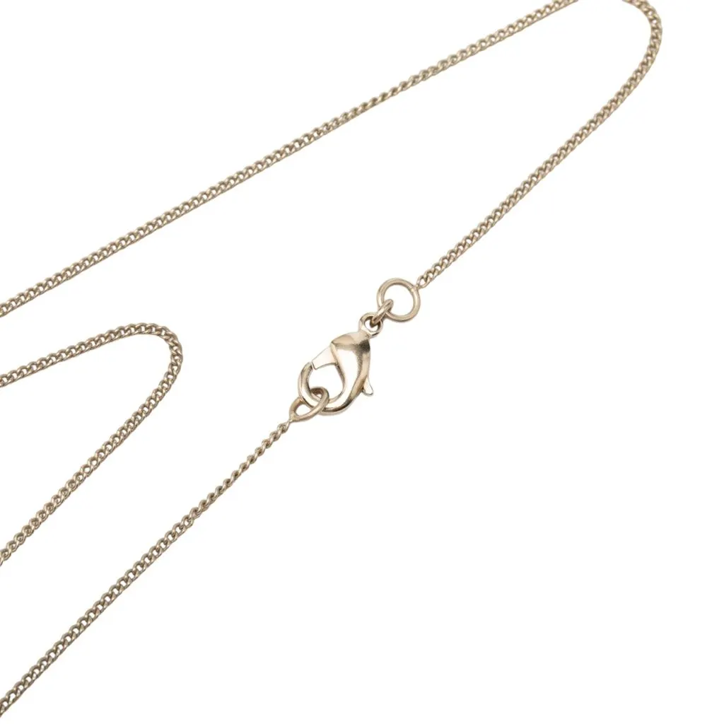 Chanel CC Gold Plated and Enamel Flower Pendant Necklace Gold Metal Very good - Box View