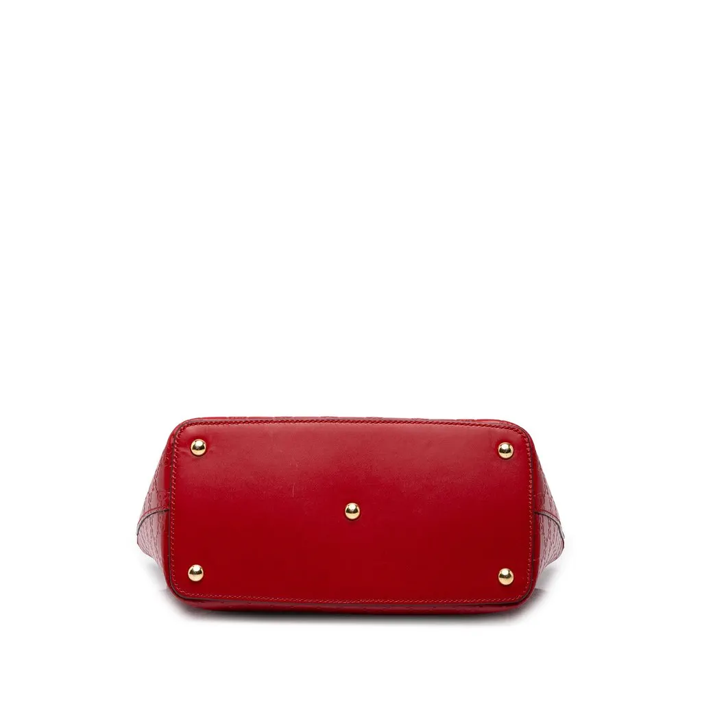 Gucci Small Guccissima Convertible Tote Red Leather Good - Inside View