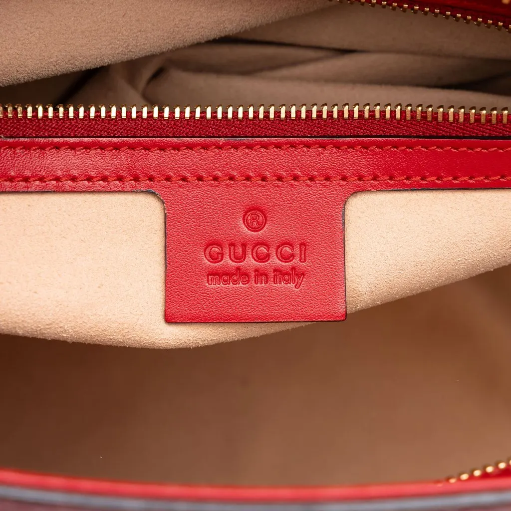 Gucci Small Guccissima Convertible Tote Red Leather Good - Box View