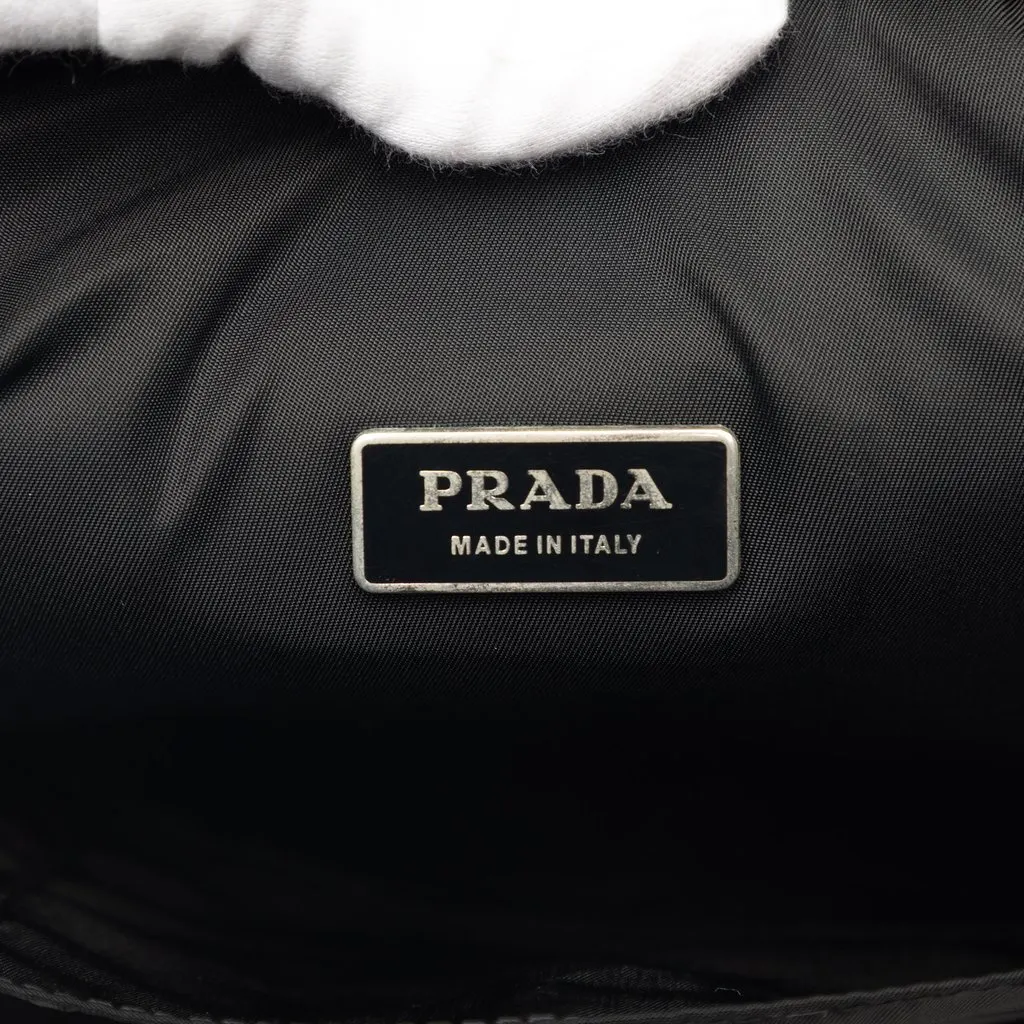 Prada Saffiano Trimmed Tessuto Business Bag Black Very good - Box View