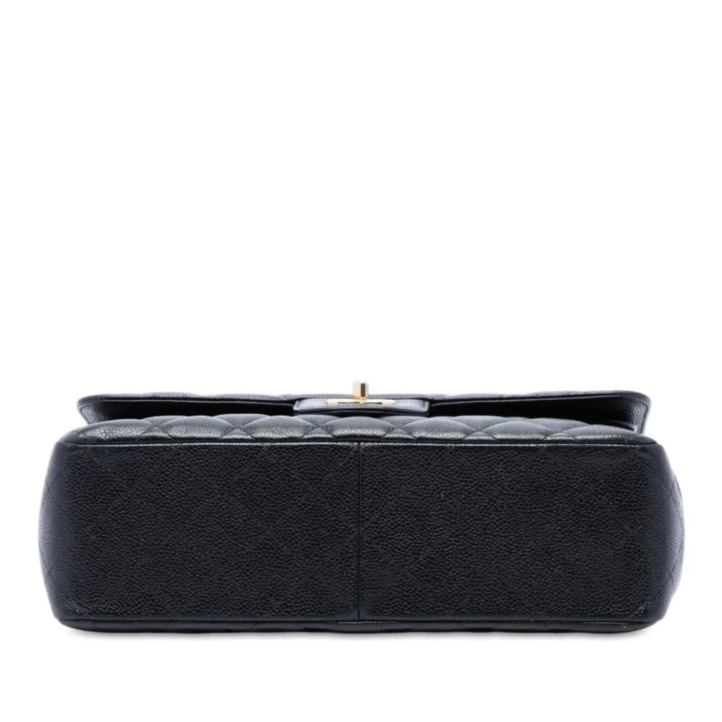 Chanel Jumbo Classic Caviar Double Flap Black Leather Very good - Inside View