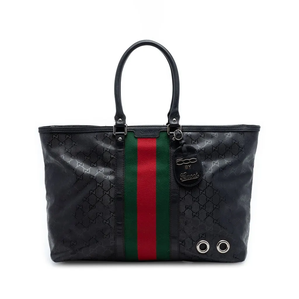 Gucci Fiat 500 Large GG Imprime Web Tote Black Very good - Front View