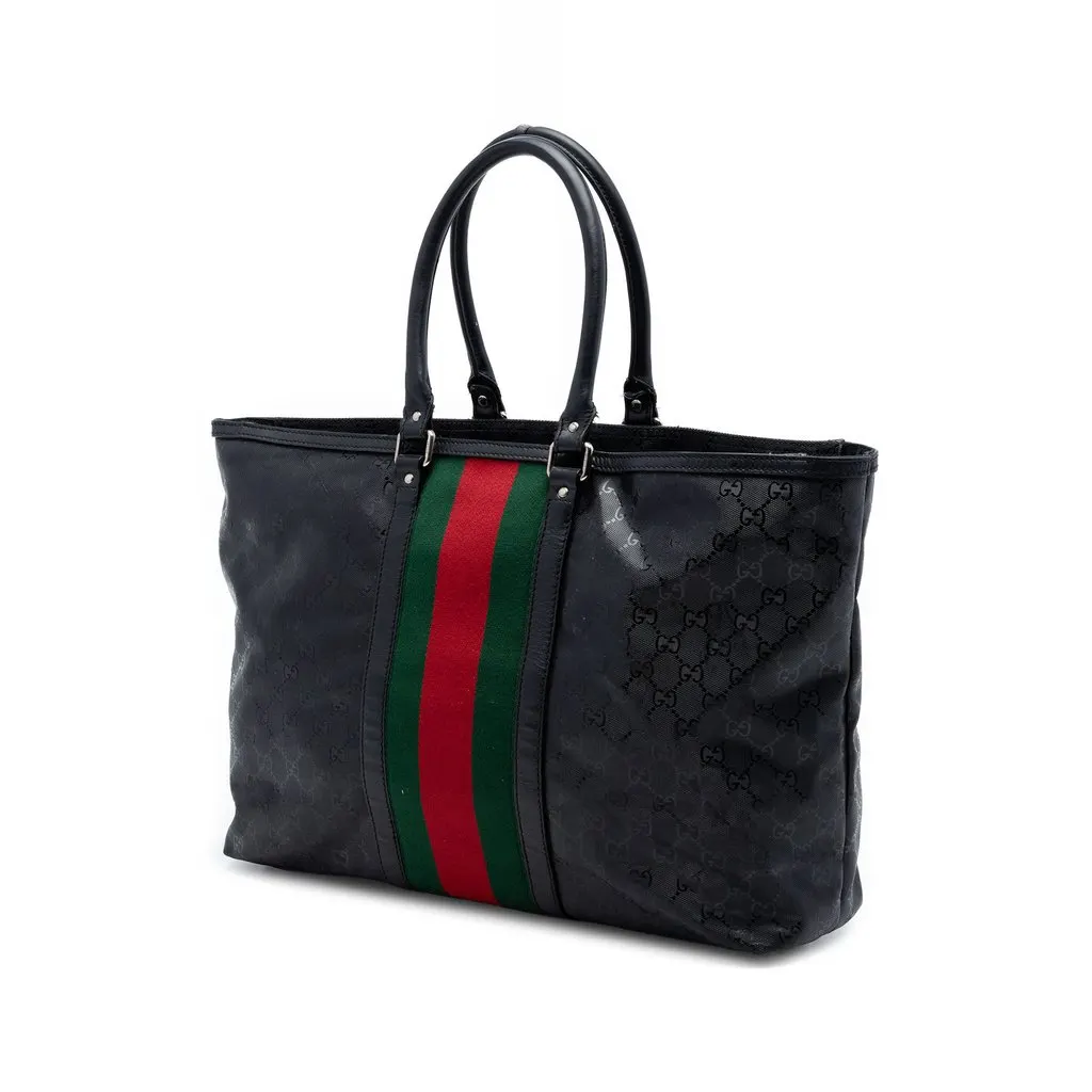 Gucci Fiat 500 Large GG Imprime Web Tote Black Very good - Back View