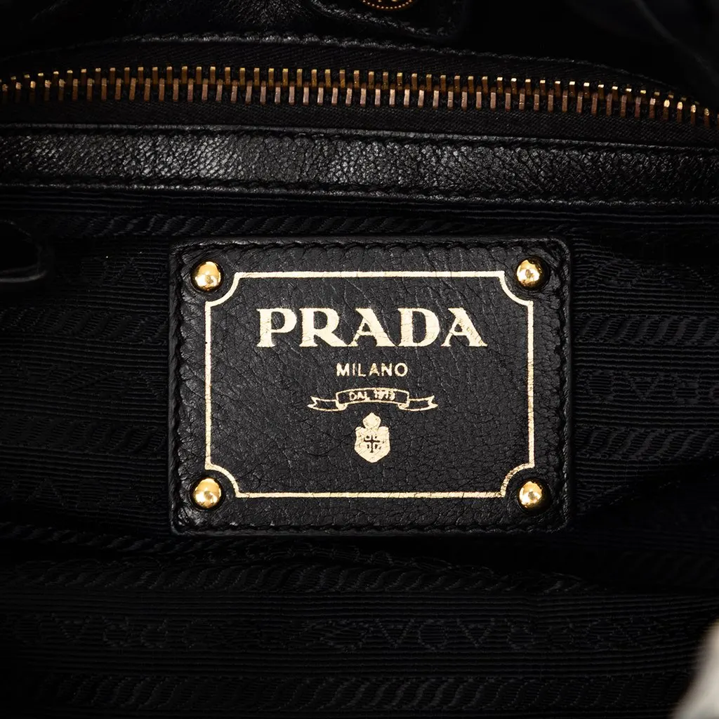 Prada Tessuto Python Print Bow Satchel Black Very good - Box View