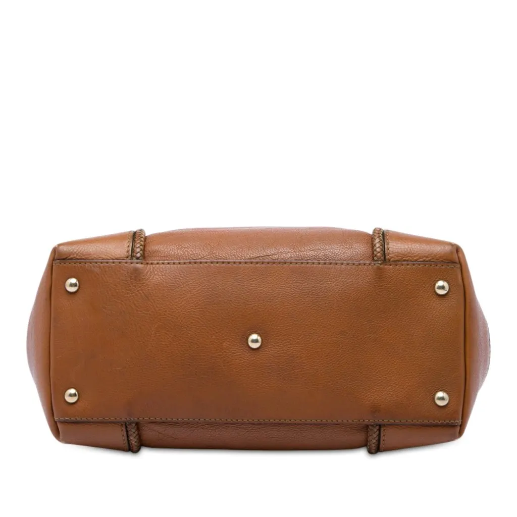 Gucci Calfskin Marrakech Tote Brown Leather Good - Inside View