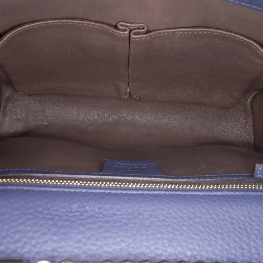 Gucci Medium Leather Miss Bamboo Crossbody Blue Leather Very good - Model View