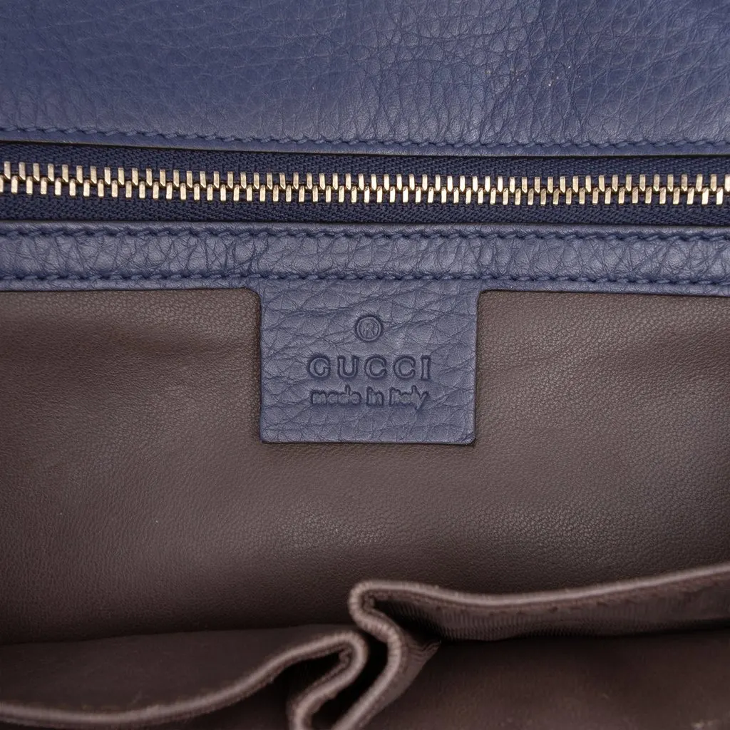 Gucci Medium Leather Miss Bamboo Crossbody Blue Leather Very good - Box View
