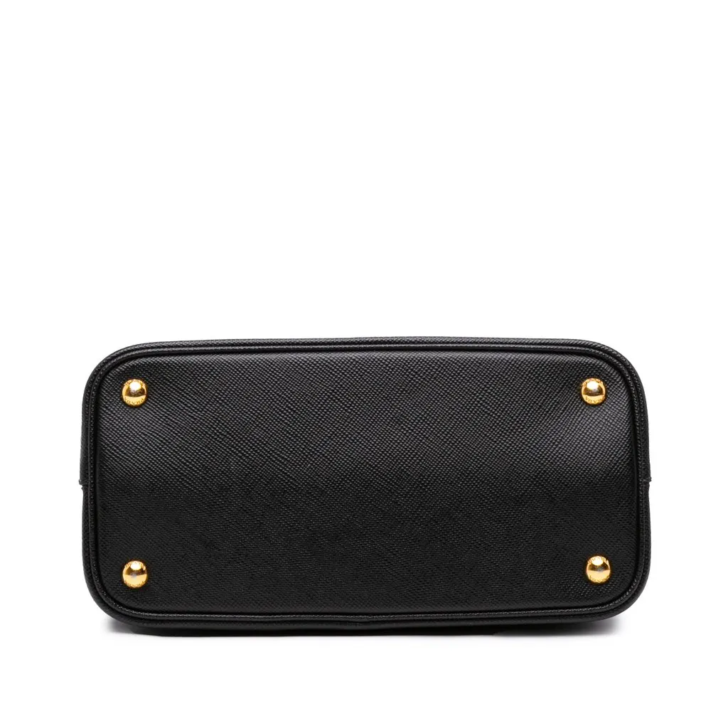 Prada Large Saffiano Cuir Panier Satchel Black Leather Good - Inside View
