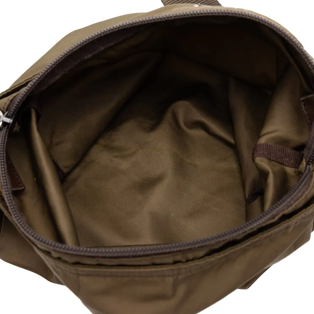 Prada Tessuto Zip Top Crossbody Brown Polyamide Very good - Model View
