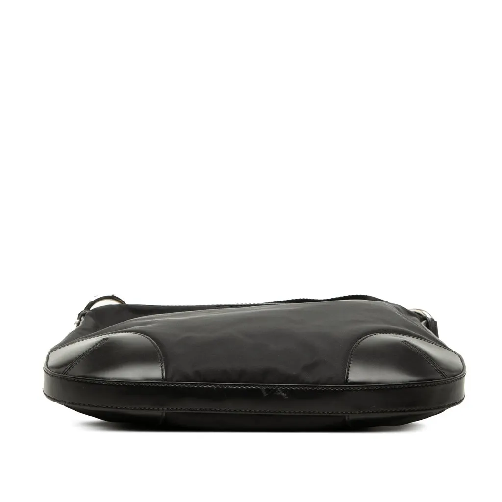 Prada Leather Trimmed Tessuto Zip Top Crossbody Black Very good - Inside View
