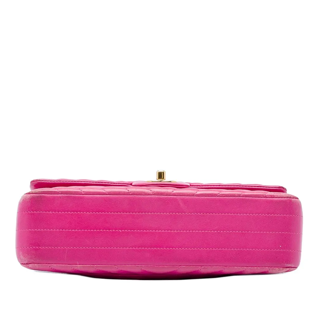 Chanel Medium Classic Chevron Lambskin Double Flap Pink Leather Very good - Inside View