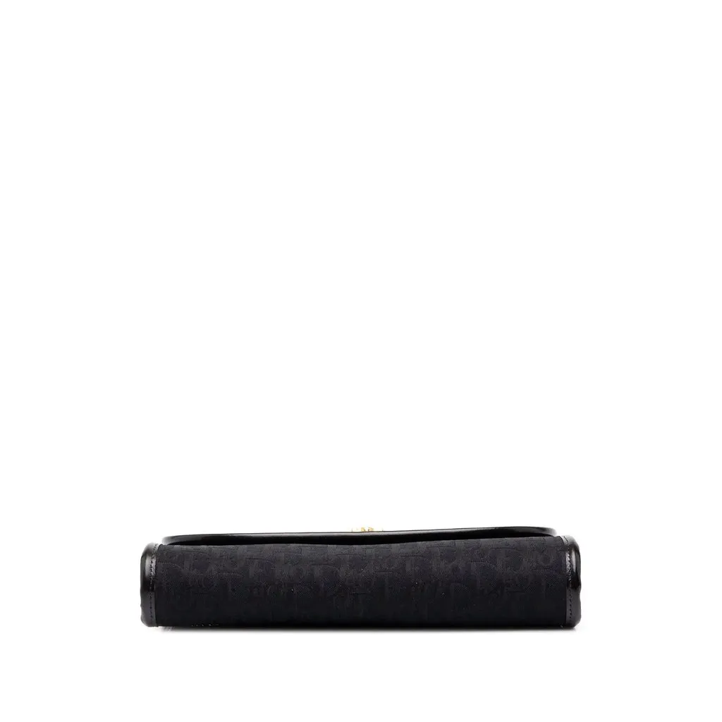 Dior Oblique Canvas Chain Shoulder Bag Black Canvas Good - Inside View