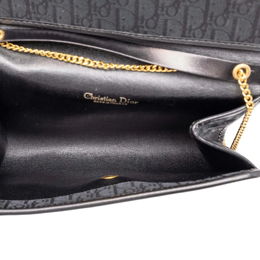Dior Oblique Canvas Chain Shoulder Bag Black Canvas Good - Model View