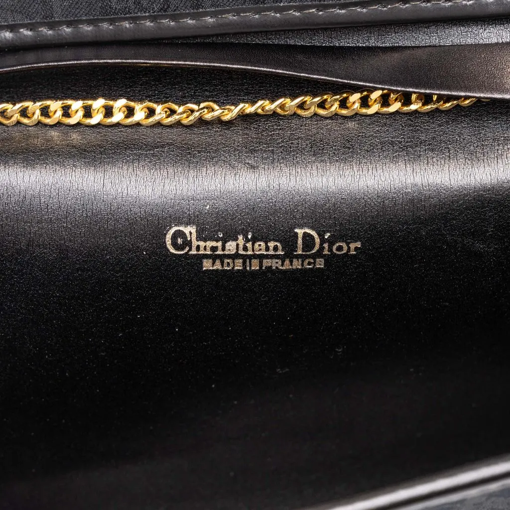 Dior Oblique Canvas Chain Shoulder Bag Black Canvas Good - Box View