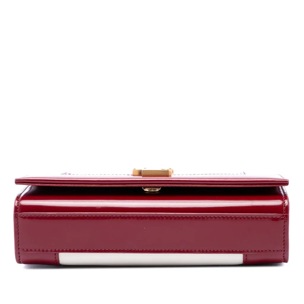 Saint Laurent Small Bicolor Lambskin and Patent Monogram Kate Chain Shoulder Bag White Leather Very good - Inside View
