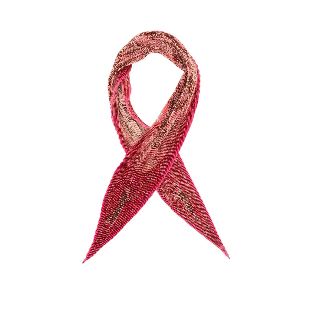 Hermès La Legende Du Poisson Corail Pleated Silk Scarf Pink Never worn - Front View