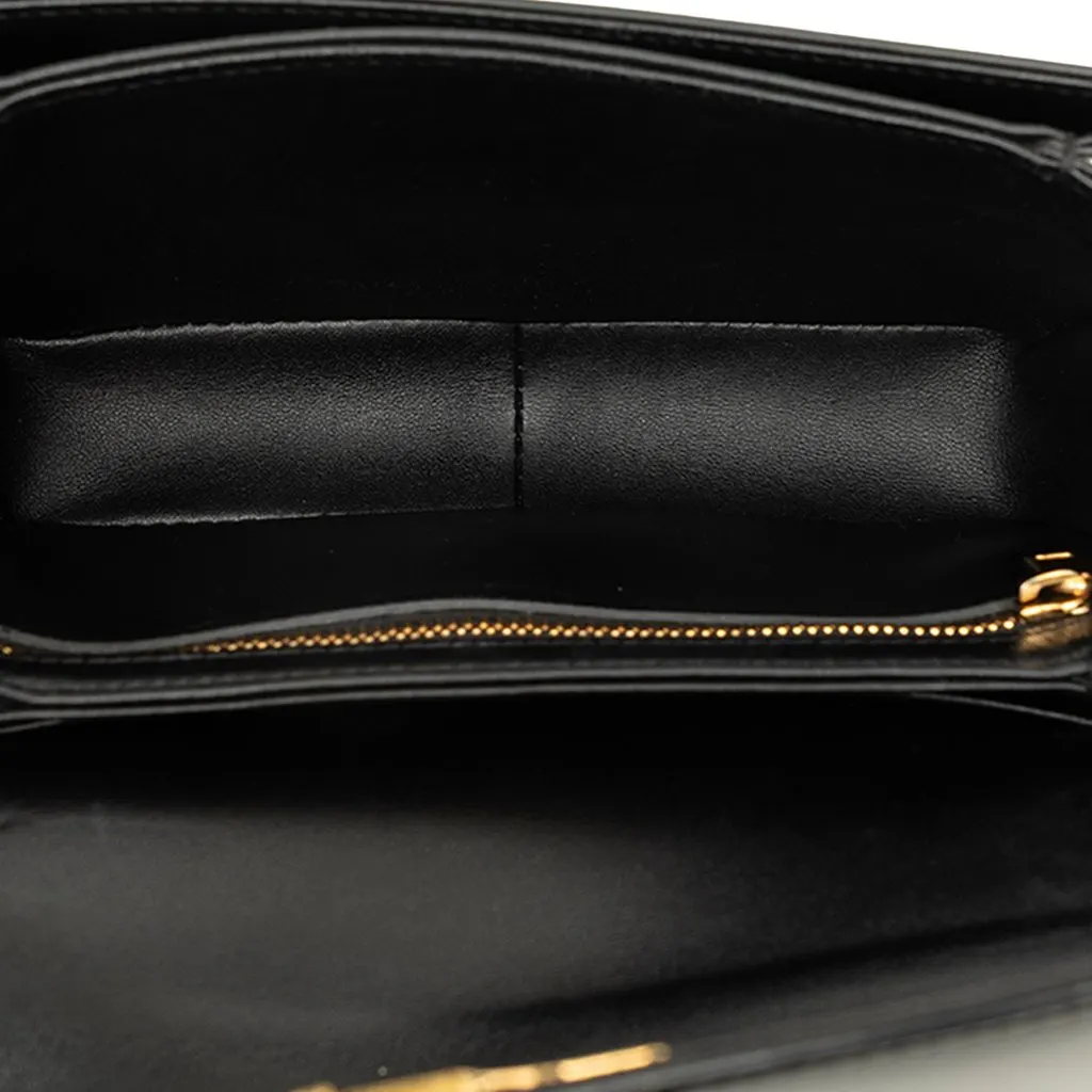 Celine Teen Shiny Calfskin Triomphe Crossbody Black Leather Very good - Model View