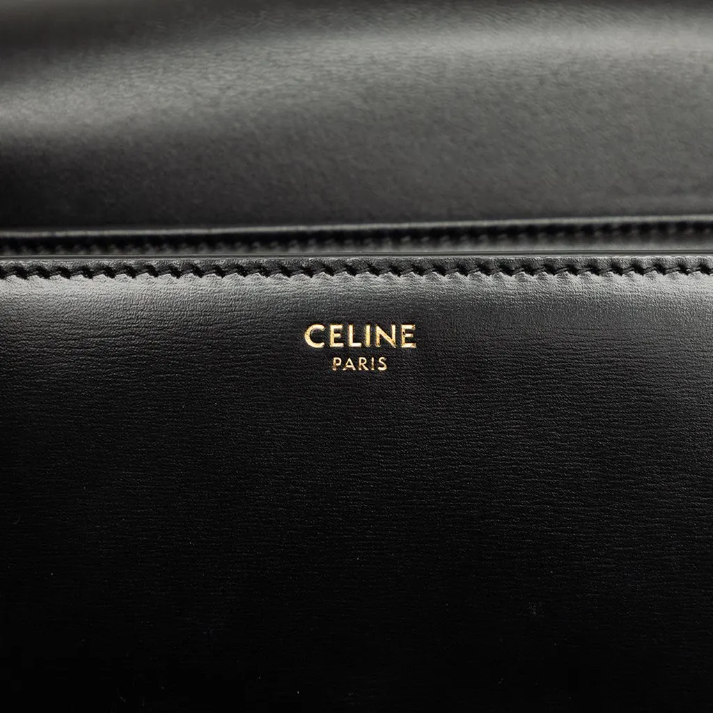 Celine Teen Shiny Calfskin Triomphe Crossbody Black Leather Very good - Box View