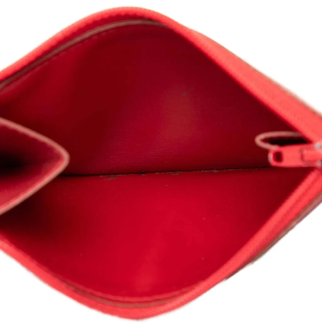 Hermès Box Calf Compact Wallet Red Leather Very good - Model View
