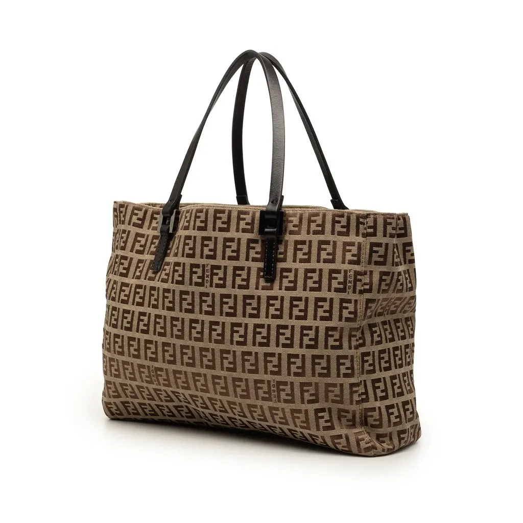 Fendi Zucchino Canvas Tote Beige Very good - Back View