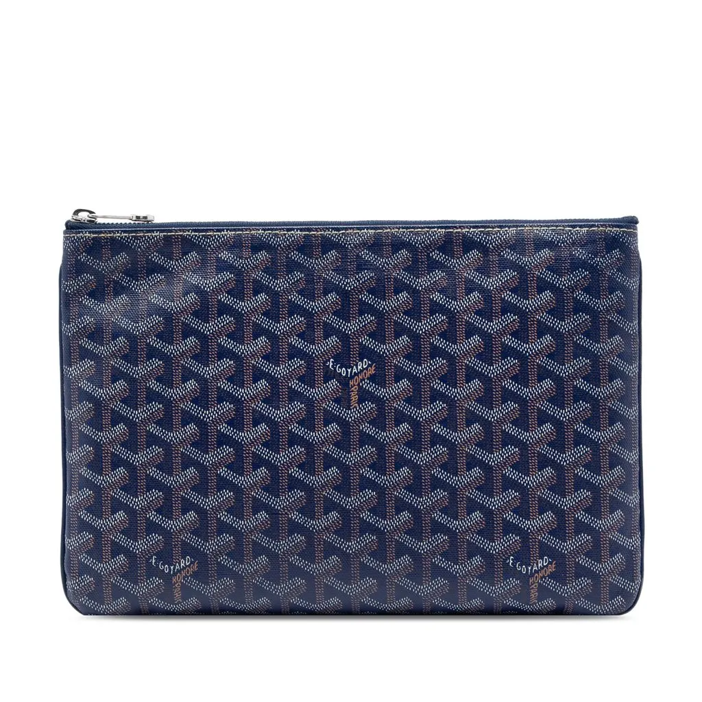 Goyard Goyardine Senat MM Blue Canvas Very good - Front View
