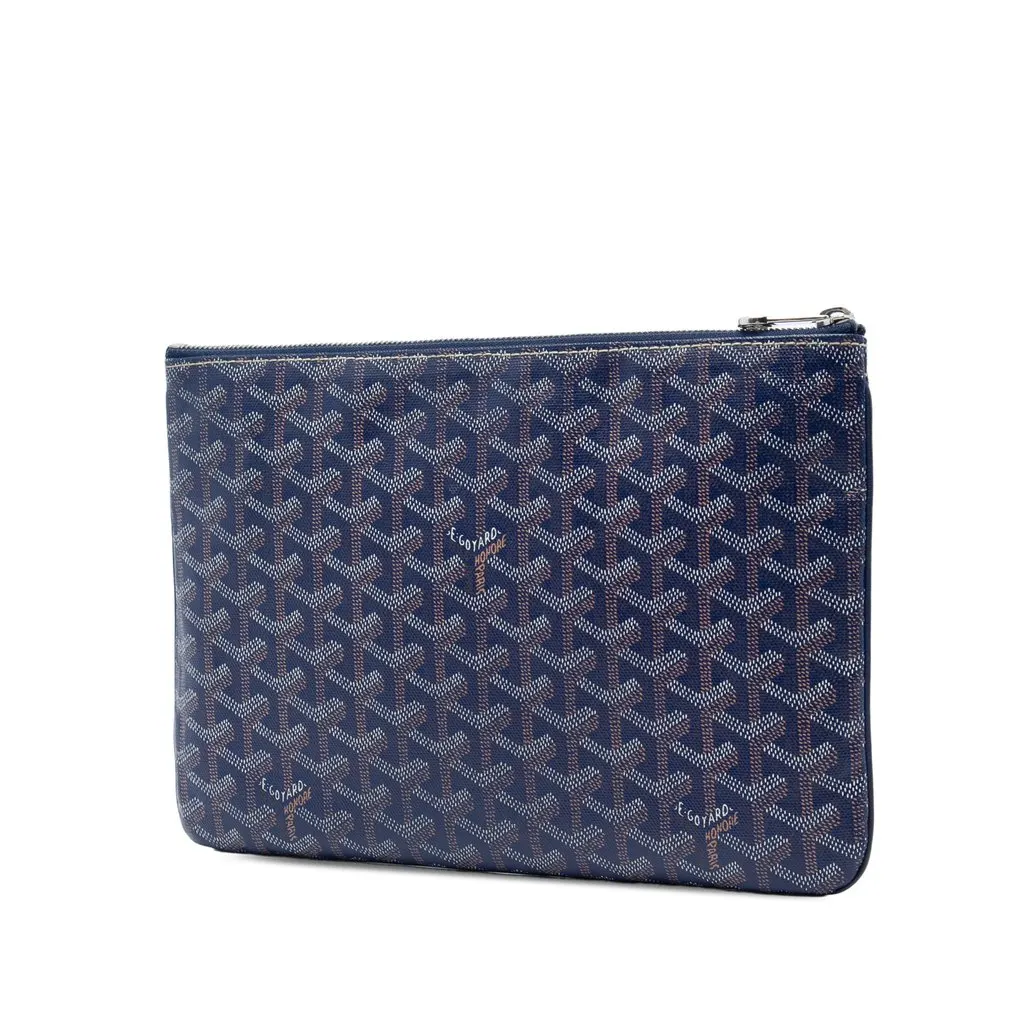 Goyard Goyardine Senat MM Blue Canvas Very good - Back View