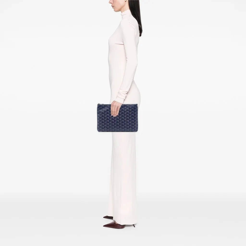 Goyard Goyardine Senat MM Blue Canvas Very good - Box View