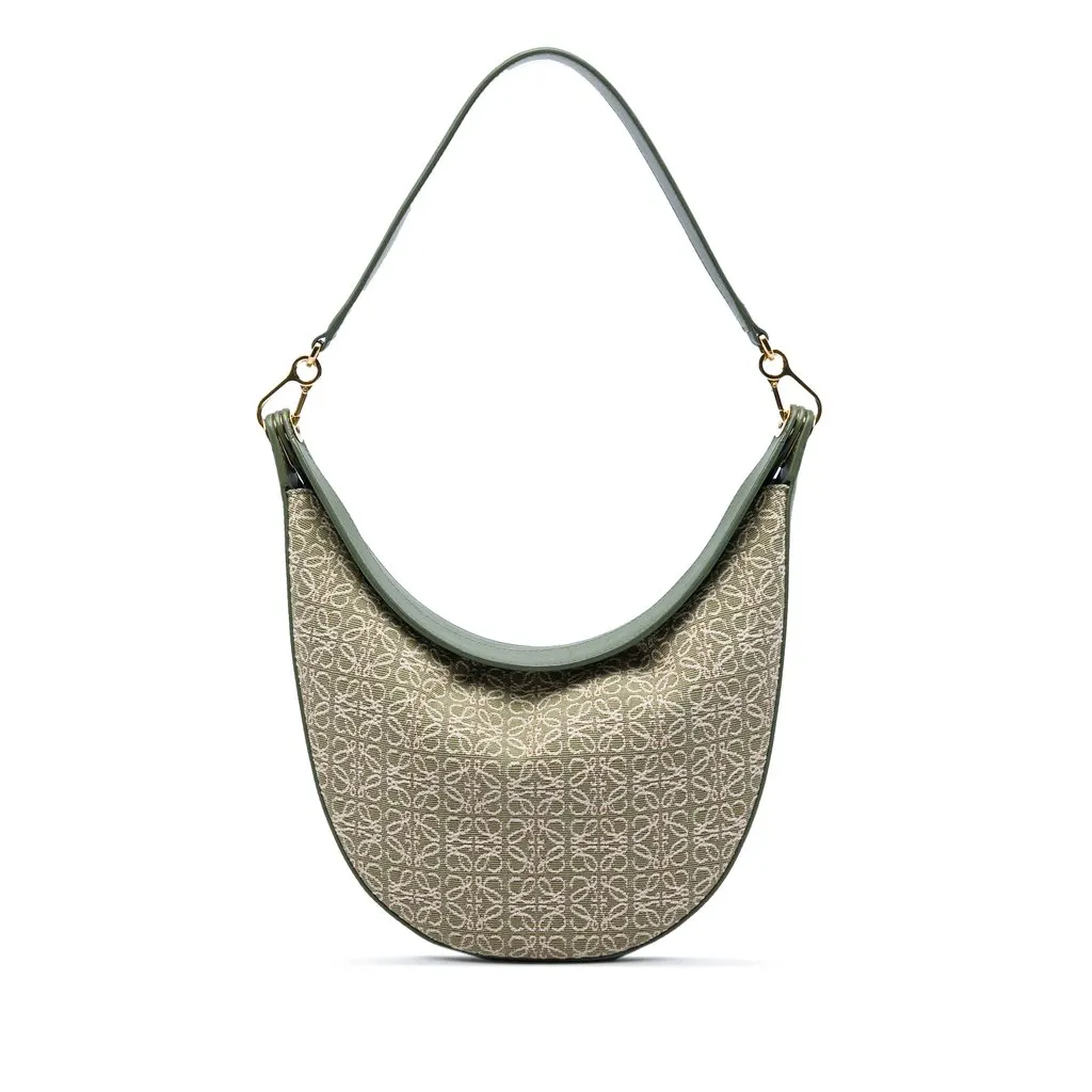 LOEWE Anagram Canvas Luna Hobo Green Very good - Front View