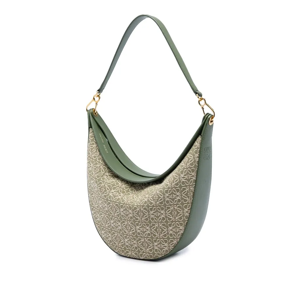 LOEWE Anagram Canvas Luna Hobo Green Very good - Back View