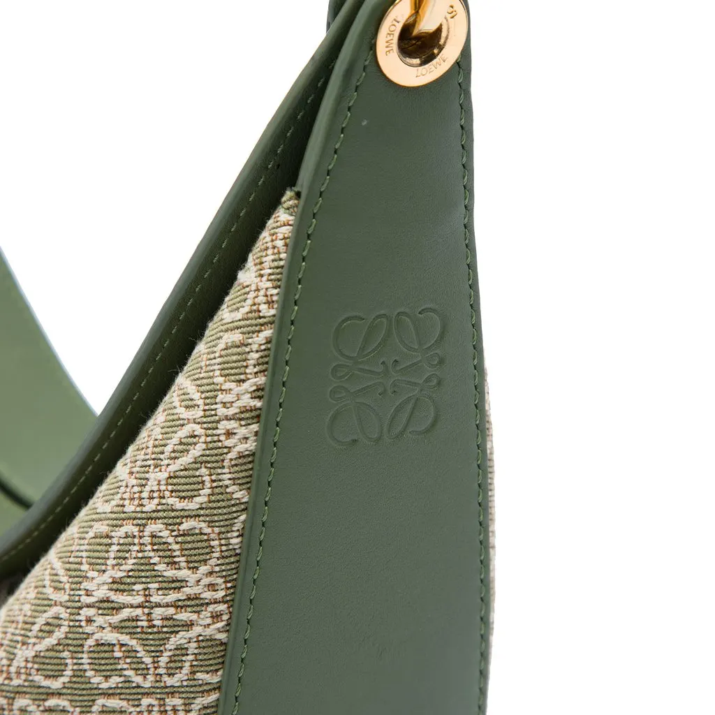 LOEWE Anagram Canvas Luna Hobo Green Very good - Box View