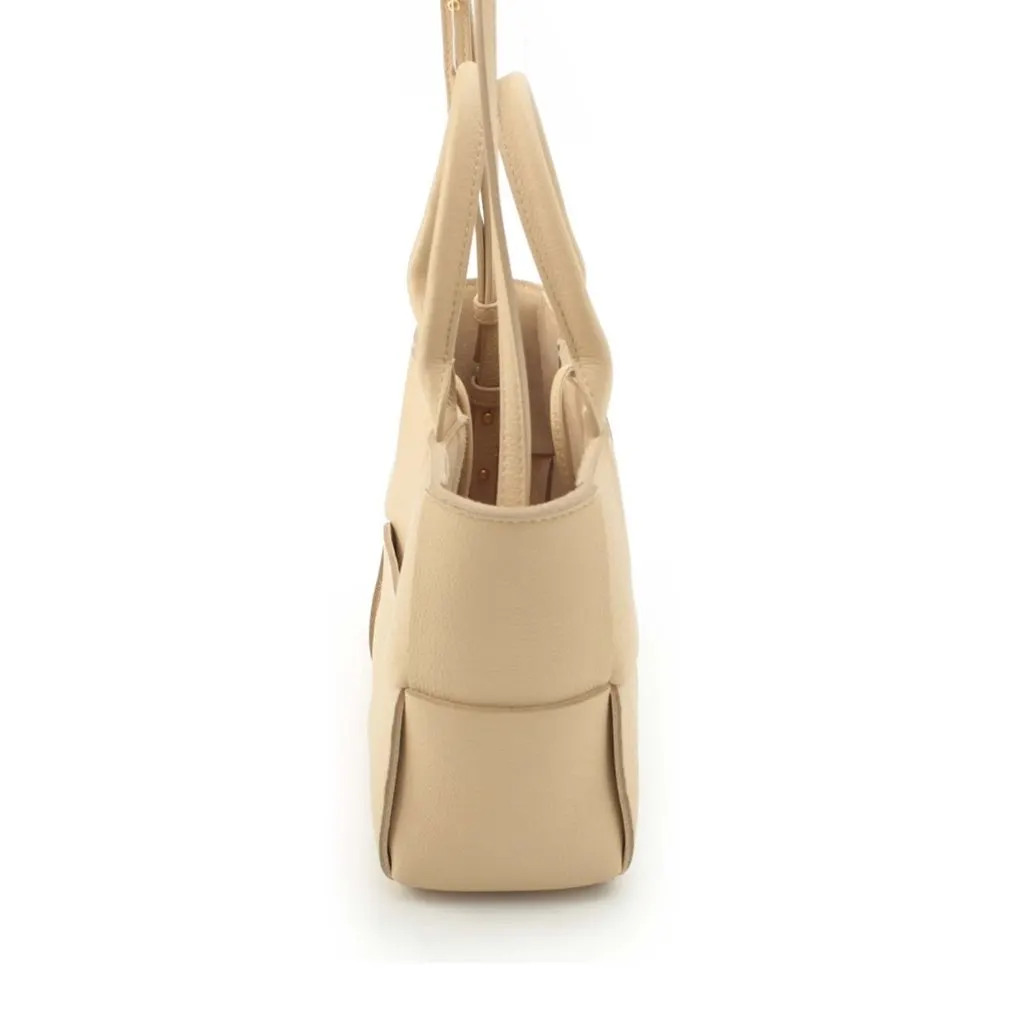 Bottega Veneta Small Lambskin Maxi Intreccio Arco Tote Beige Leather Very good - Inside View