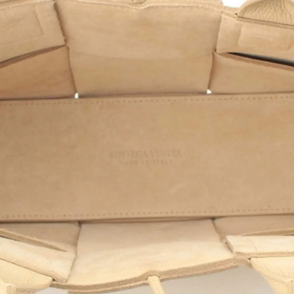 Bottega Veneta Small Lambskin Maxi Intreccio Arco Tote Beige Leather Very good - Box View