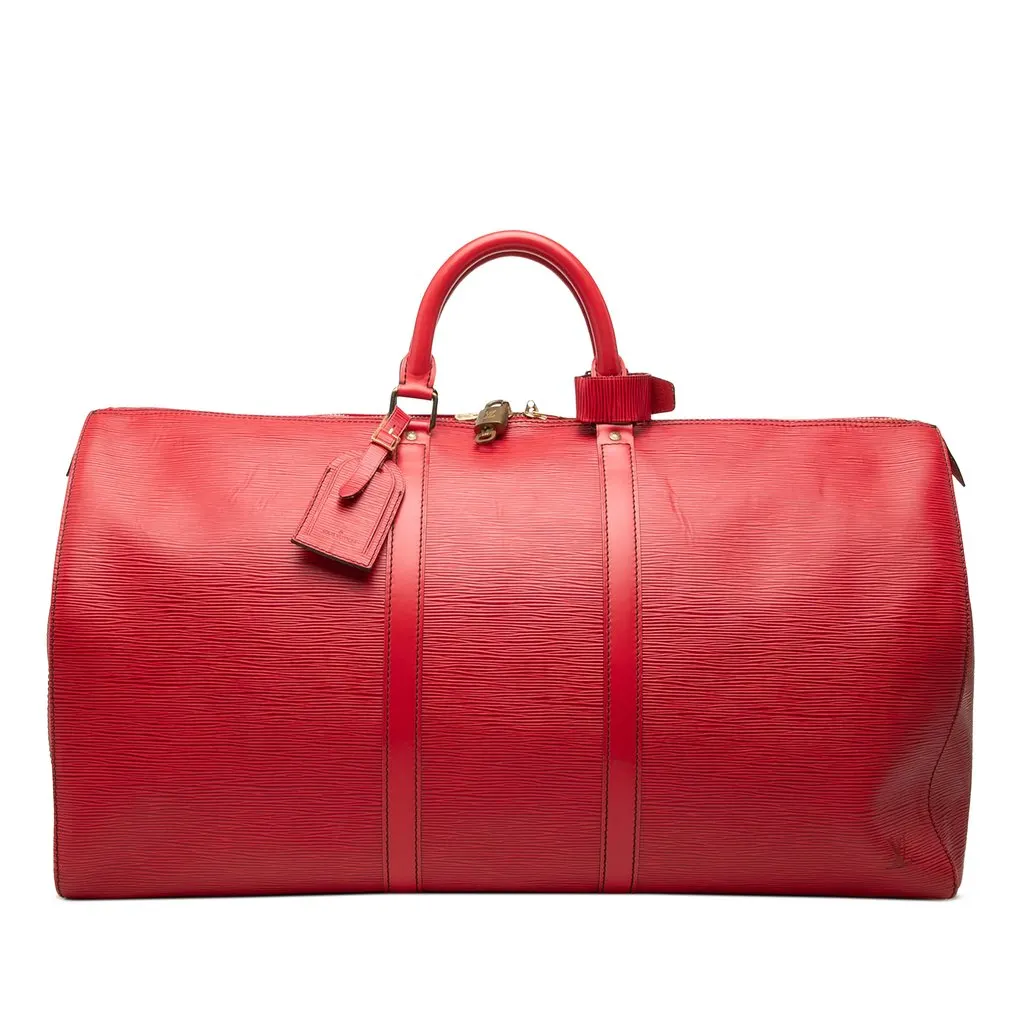 Louis Vuitton Epi Keepall 55 Red Leather Good - Front View