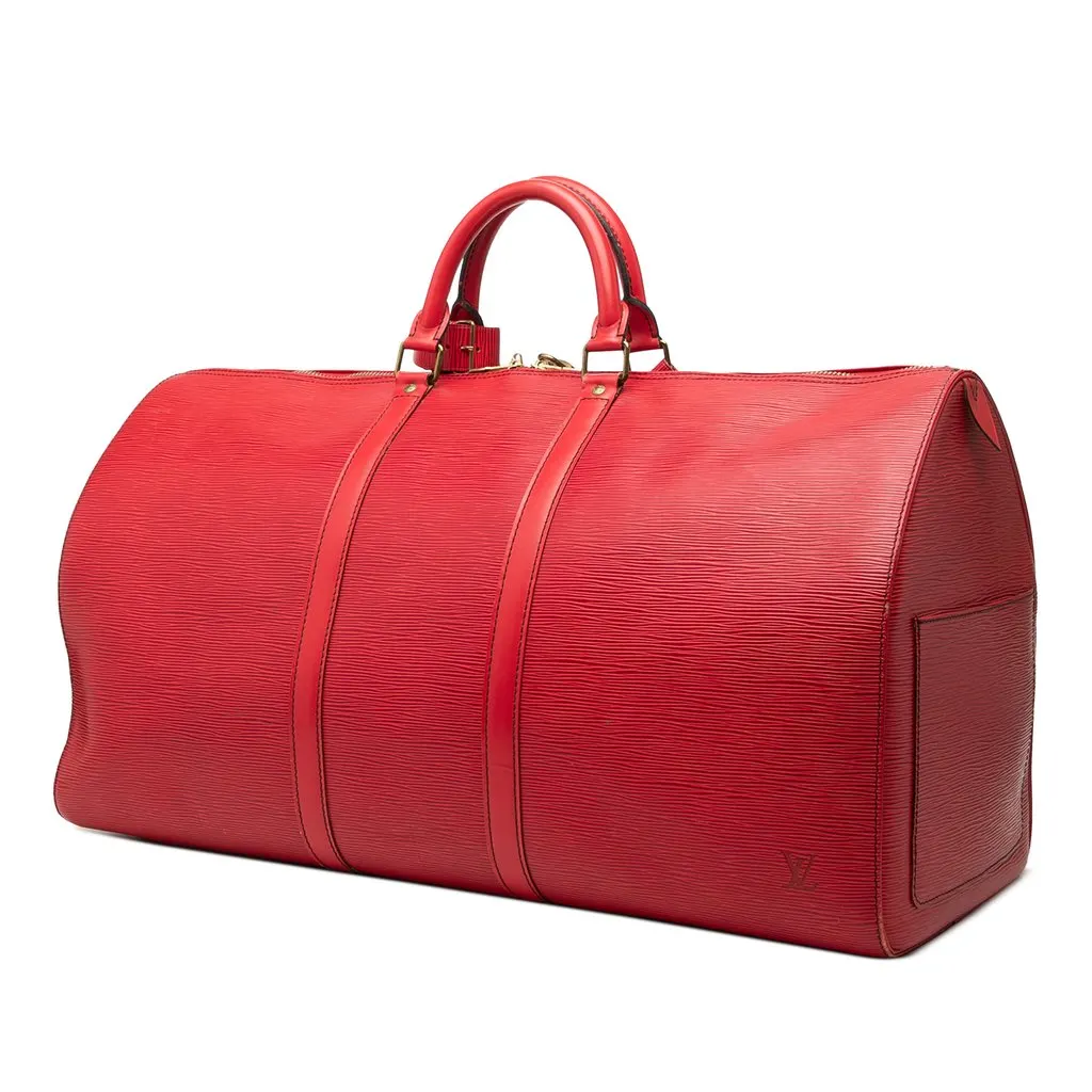 Louis Vuitton Epi Keepall 55 Red Leather Good - Back View