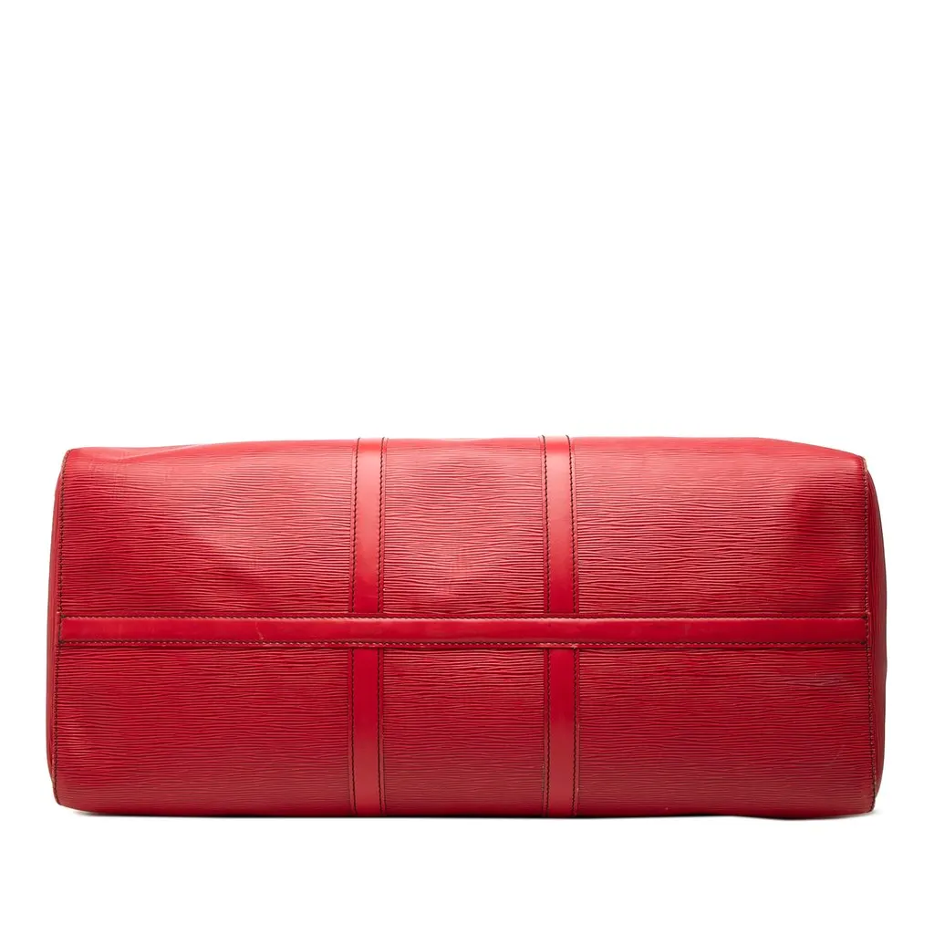 Louis Vuitton Epi Keepall 55 Red Leather Good - Inside View