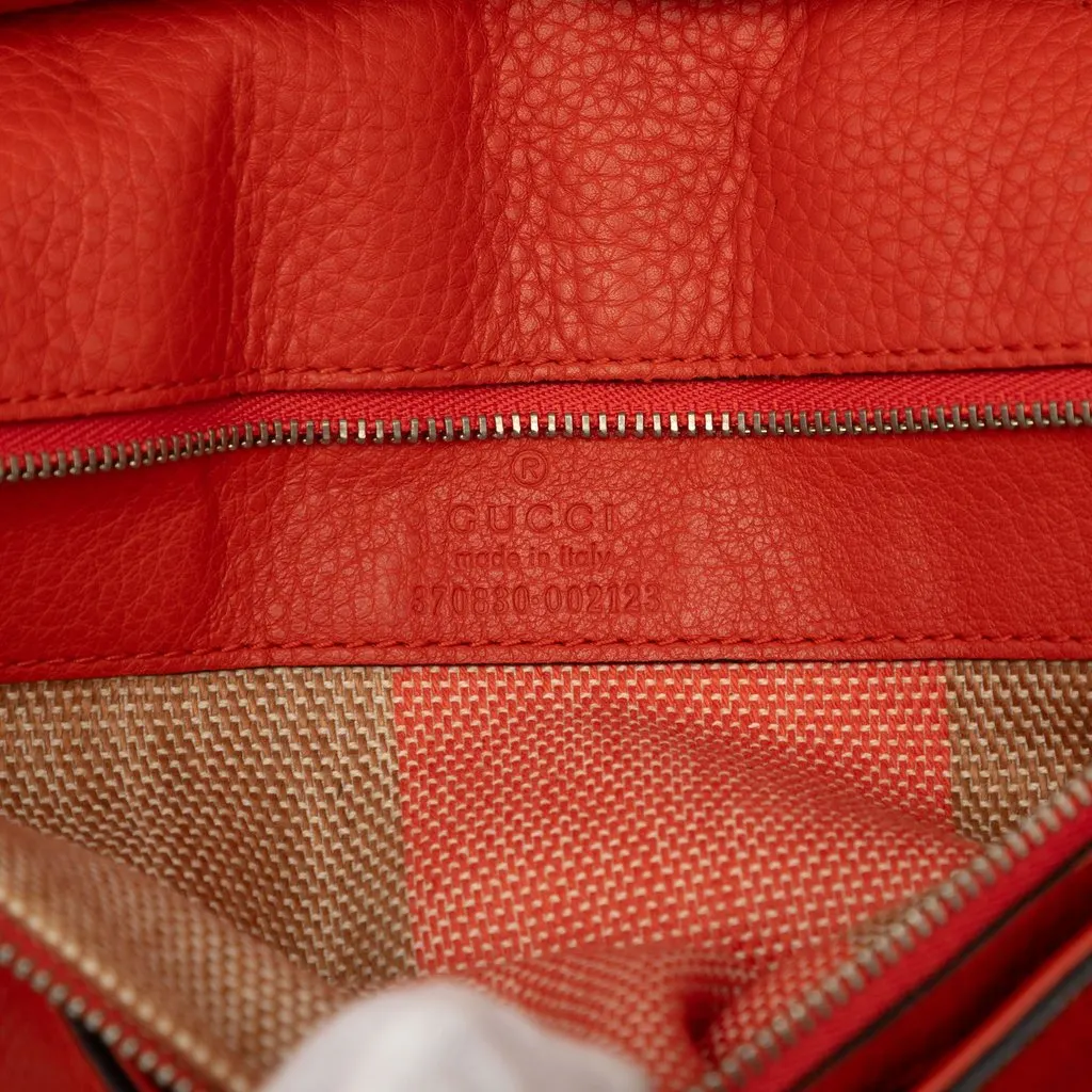 Gucci Large Calfskin Bamboo Daily Satchel Orange Leather Good - Box View