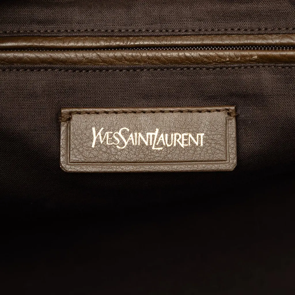 Saint Laurent Medium Perforated Metallic Leather Cabas Chyc Tote Gold Leather Very good - Box View