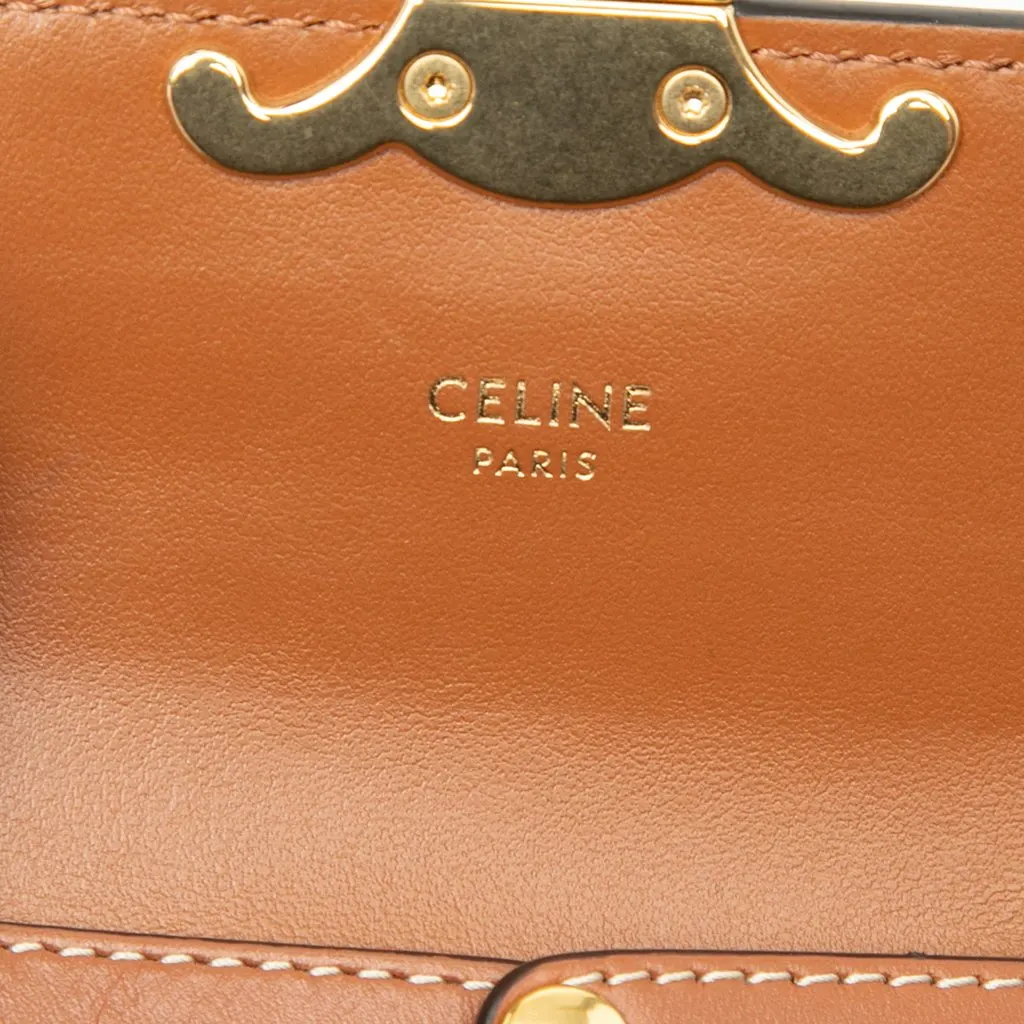 Celine Mini Triomphe Coated Canvas Claude Crossbody Brown Canvas Very good - Box View
